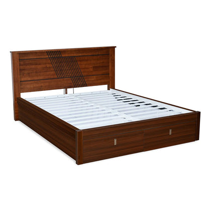 Electra Premier Bed With Hydraulic Storage Queen-Walnut