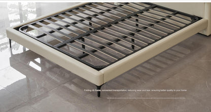 IN-Cream style technical leather soft bed