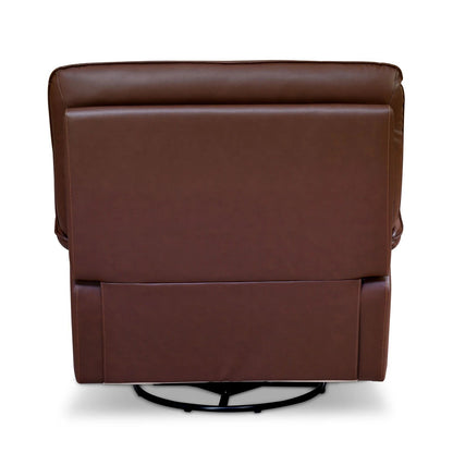 Hayes 1 Seater Leather Manual Recliner with Swivel-Brown