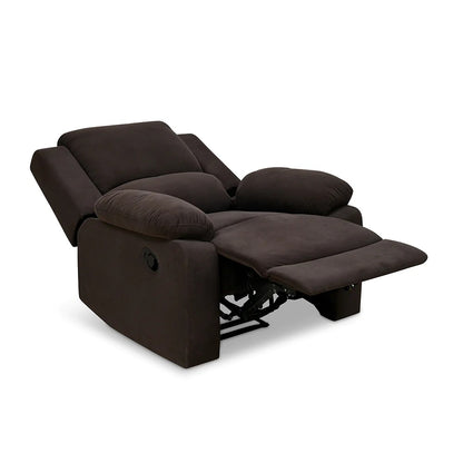 Luxor 1 Seater Sofa with 1 Manual Recliner-Coffee Brown