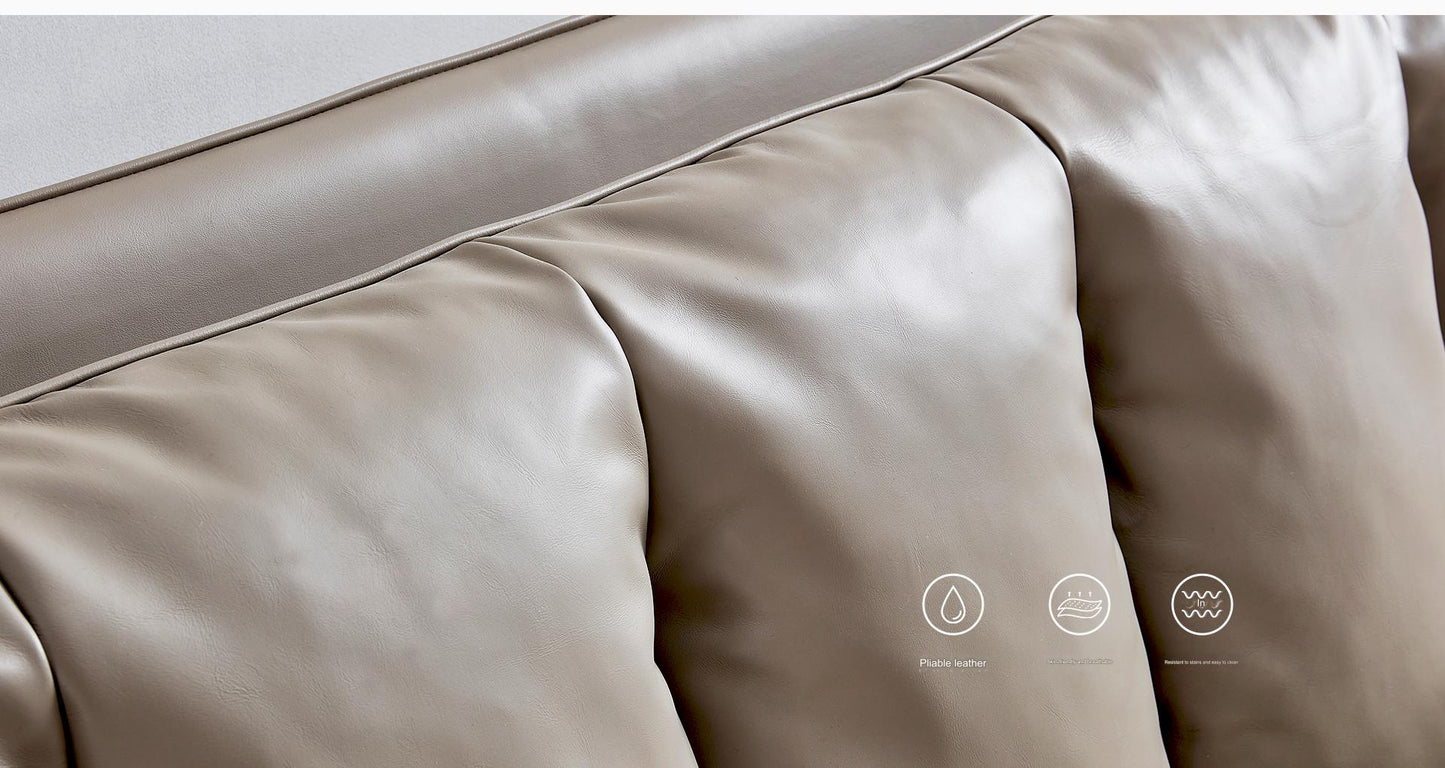 IN-Pag-Italian minimalist Napa leather soft bed