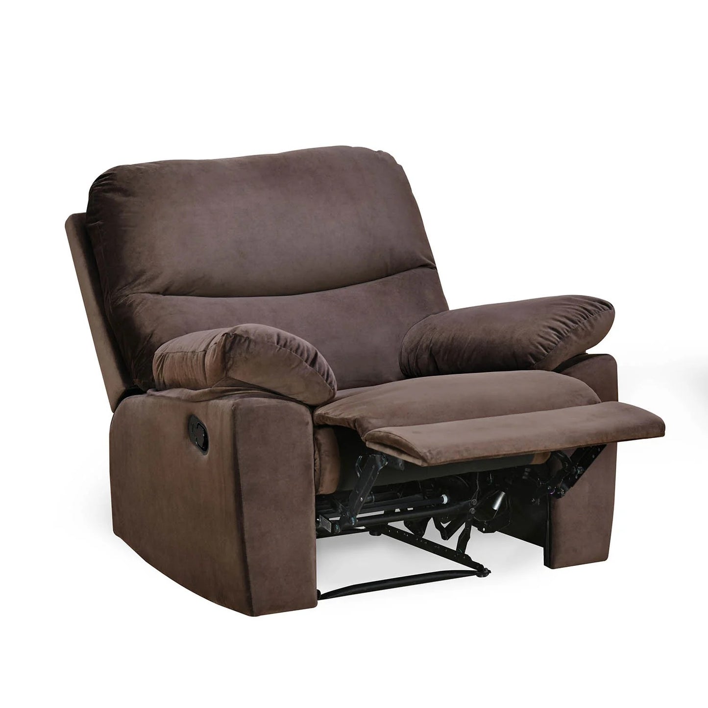 Rayford 1 Seater Fabric Manual Recliner-Brown