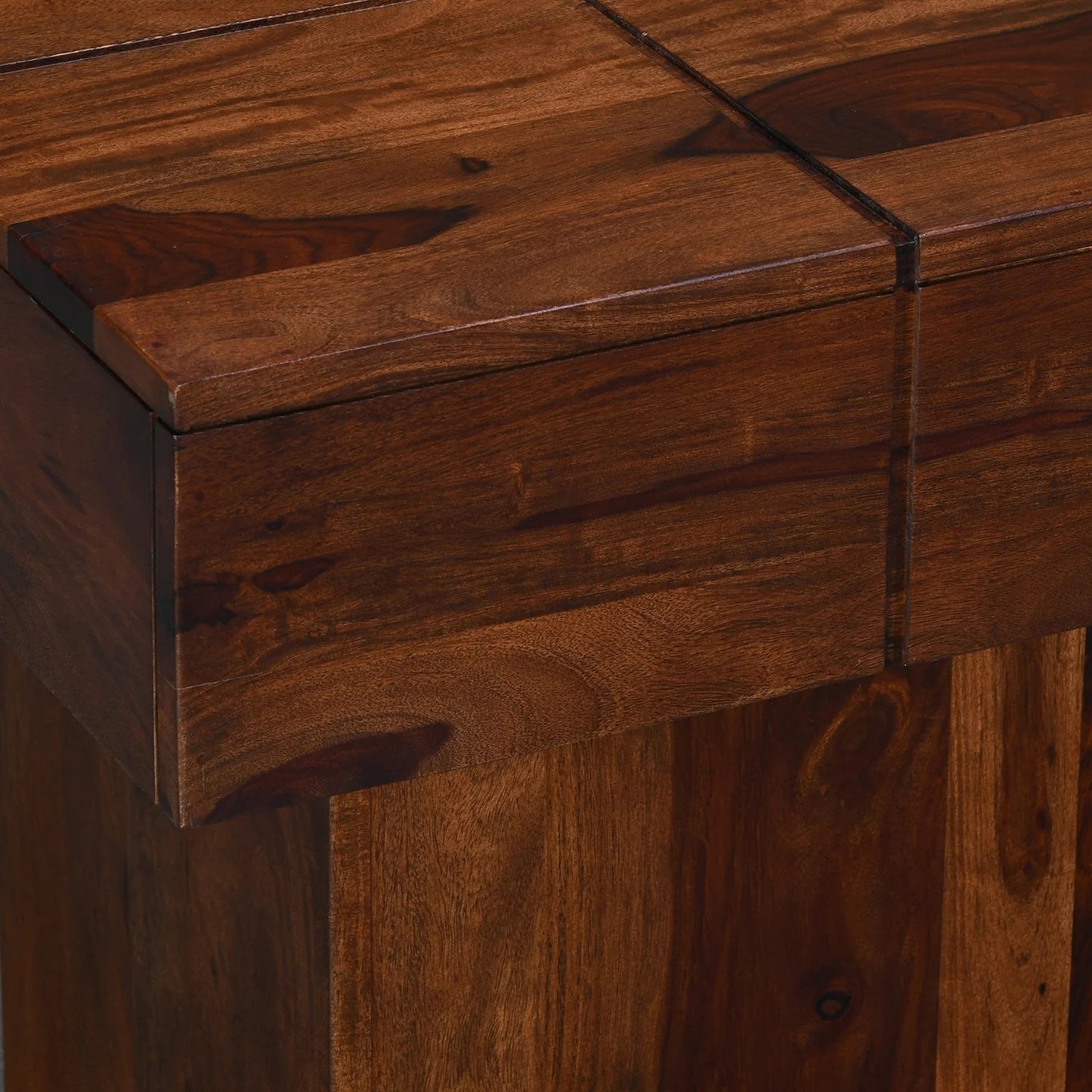 Arcade Solid Wood Side Table in Walnut Finish