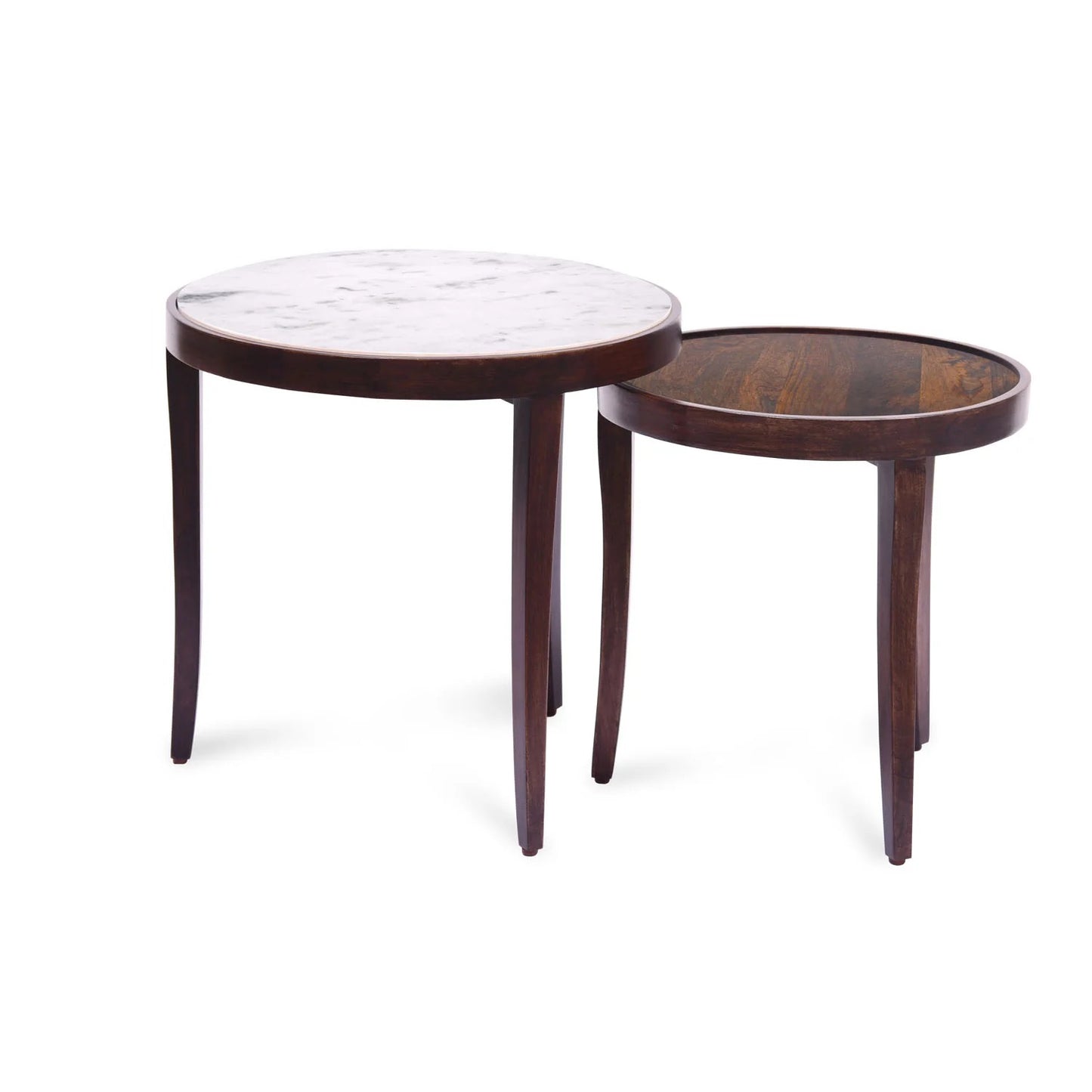 Nolita Marble Top Nesting Table-Sun Walnut