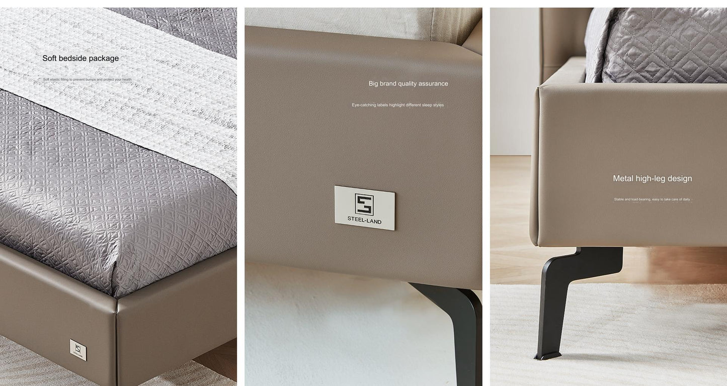 IN-Italian minimalist leather soft bed