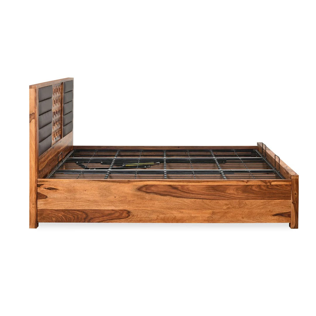 Hulk Queen Bed With Hydraulic Storage-Walnut