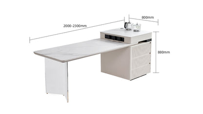 IN-Modern acrylic retractable island with Bench