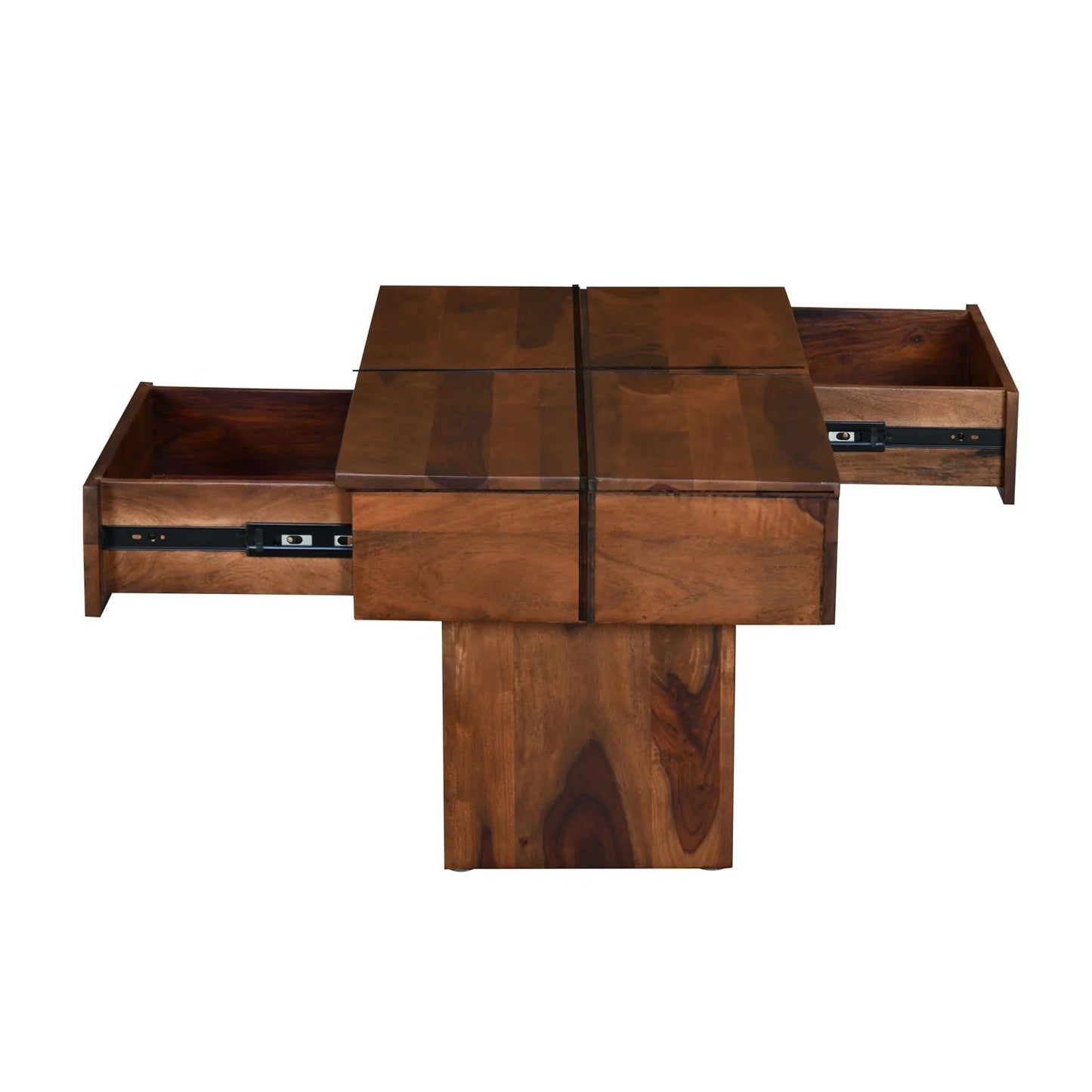 Gravel Solid Wood Coffee Table in Walnut Finish