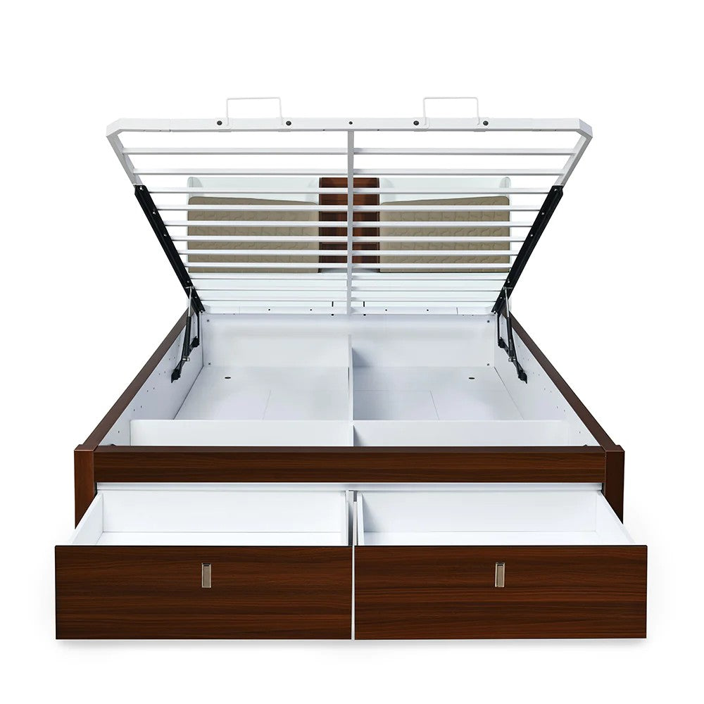 Alps Premier Bed with Full Hydraulic Storage Queen-Walnut