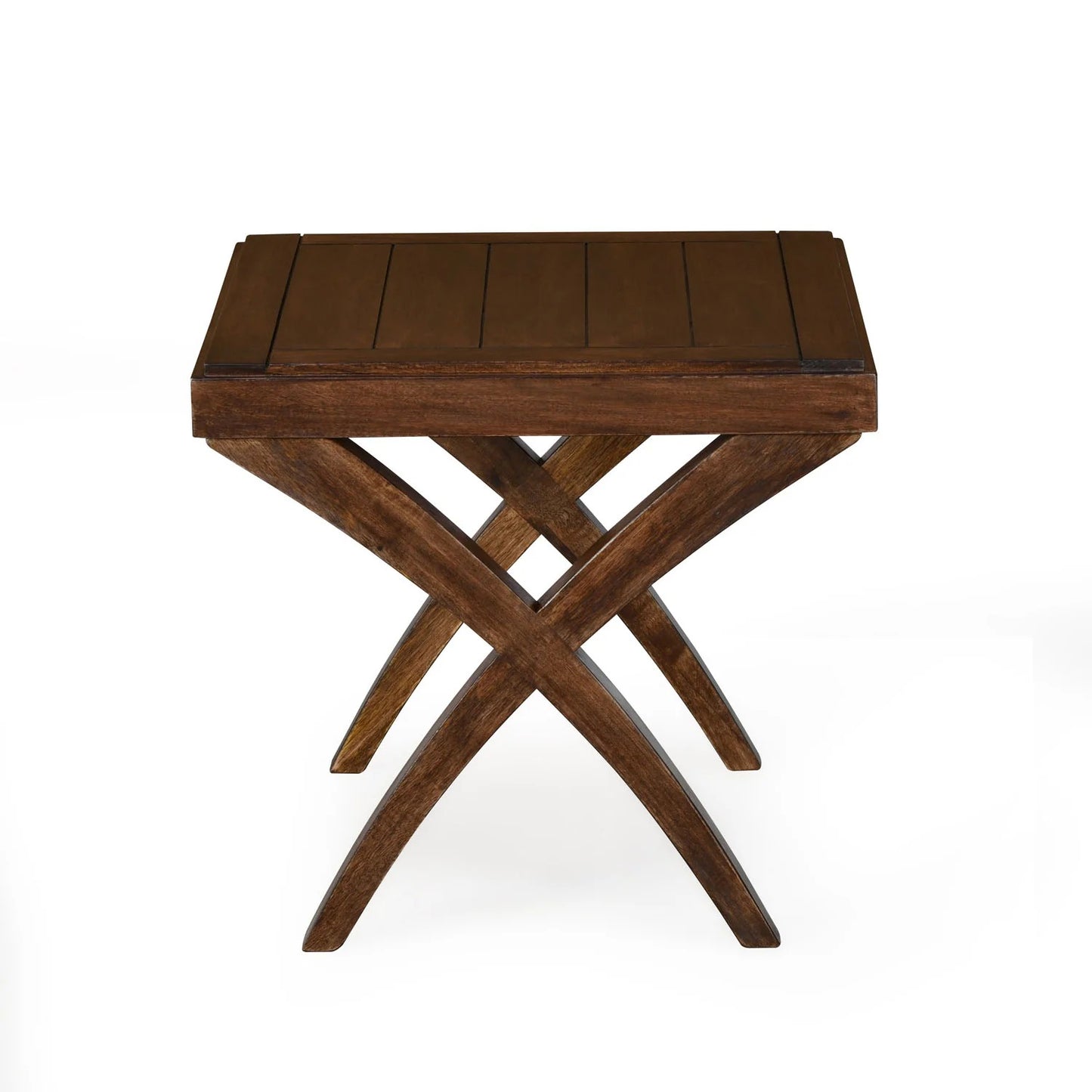 Karla Solid Wood Side Table-Walnut