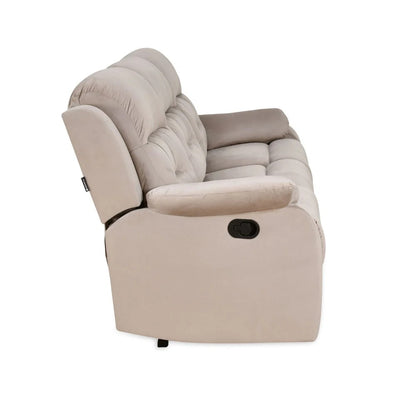 Rosia 3 Seater Manual Recliner-Light Brown