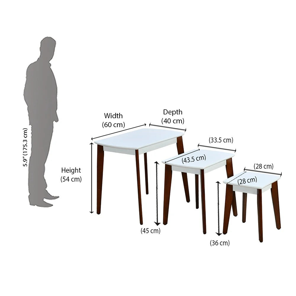 Morris Nest Tables Set of 3-White