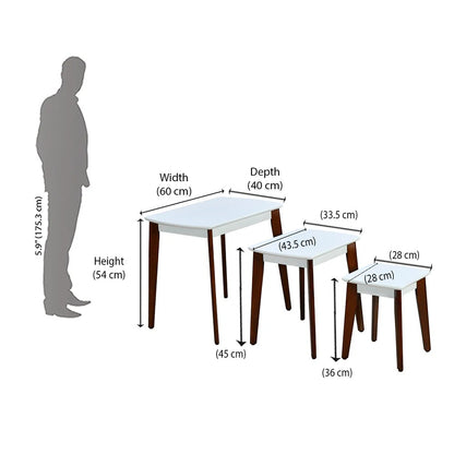 Morris Nest Tables Set of 3-White