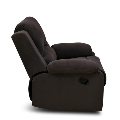 Luxor 1 Seater Sofa with 1 Manual Recliner-Coffee Brown