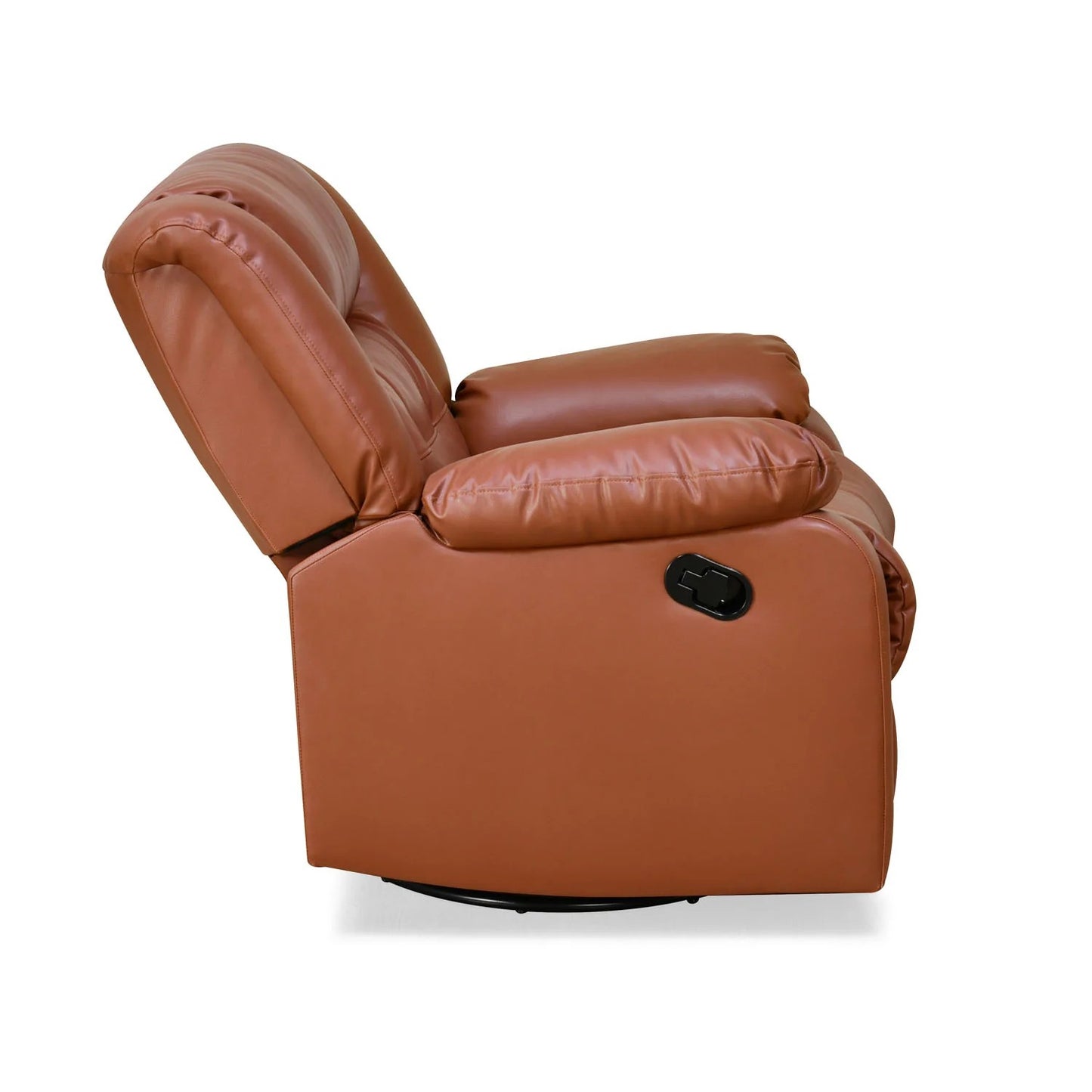 Ellis 1 Seater Leatherette Manual Rocker & Swivel Recliner-Tan Brown