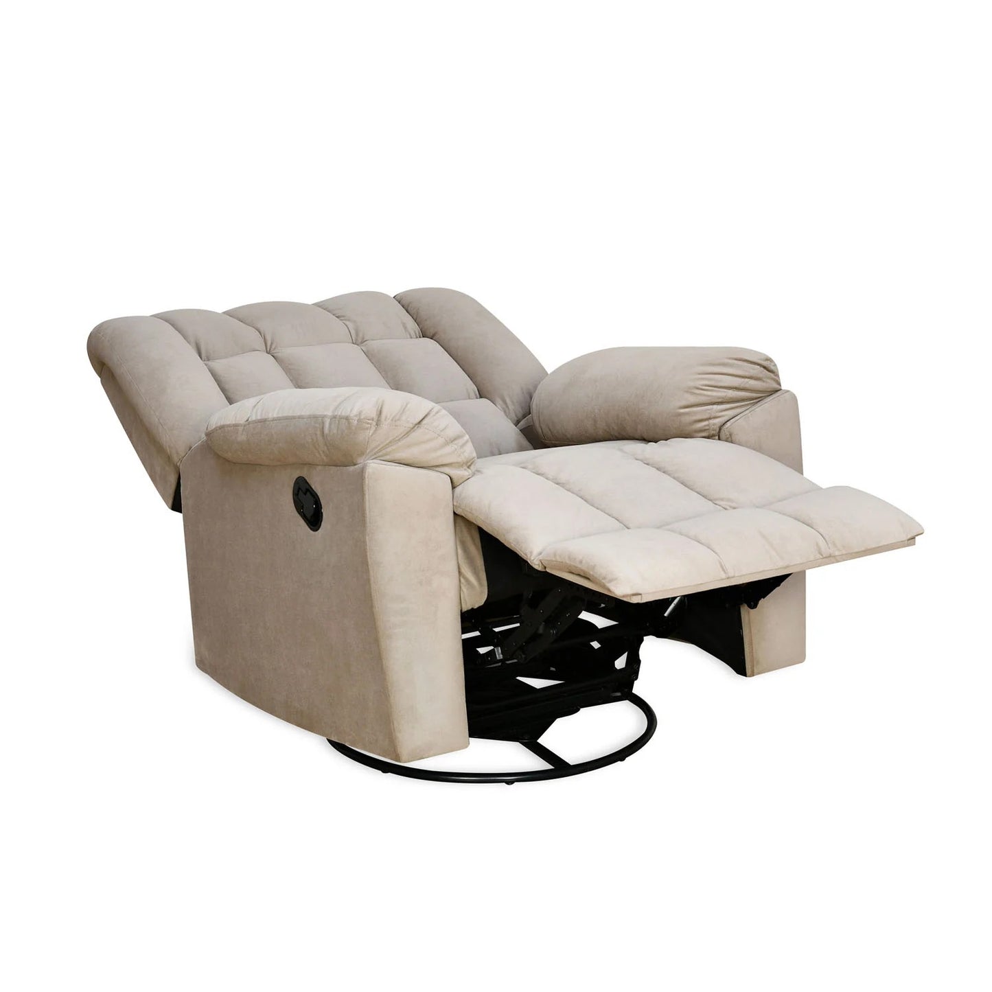 Vivo 1 Seater Fabric Manual Rocker & Swivel Recliner-Beige