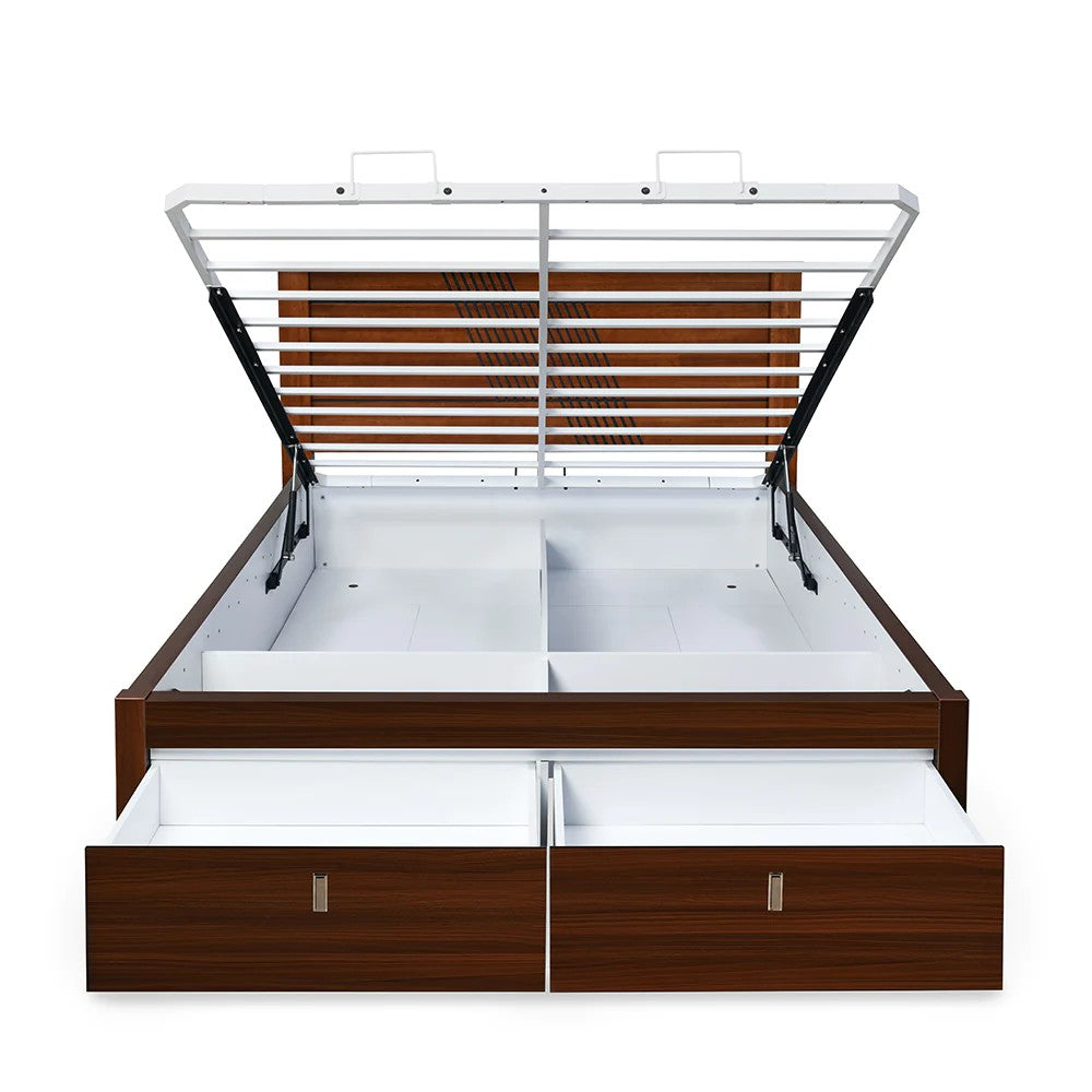 Electra Premier Bed With Hydraulic Storage Queen-Walnut