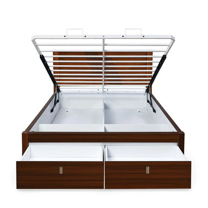 Electra Premier Bed With Hydraulic Storage Queen-Walnut