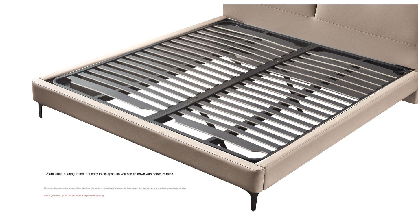IN-Yunshan-Italian minimalist leather soft bed
