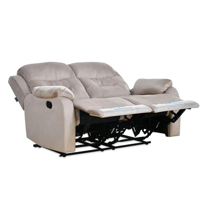 Rosia 2 Seater Manual Recliner-Light Brown