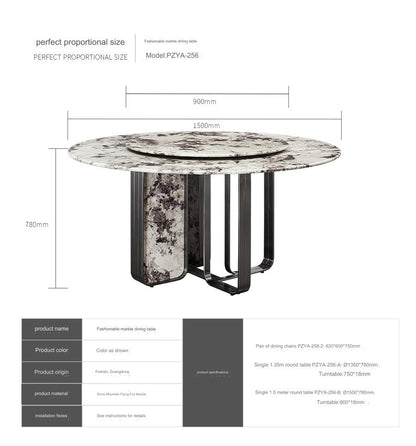 IN-Italian Fashionable Marble dining Set (High End)