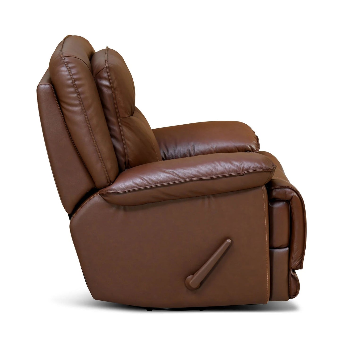 Hayes 1 Seater Leather Manual Recliner with Swivel-Brown