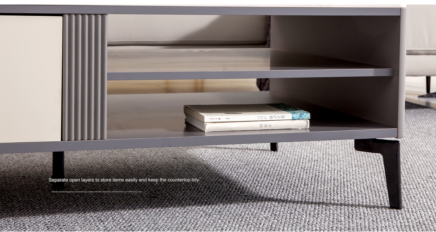 IN-Modern simple slate storage coffee table