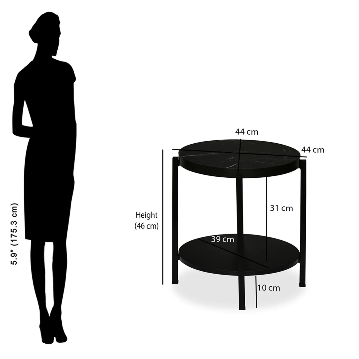 Benton Side Table-Black