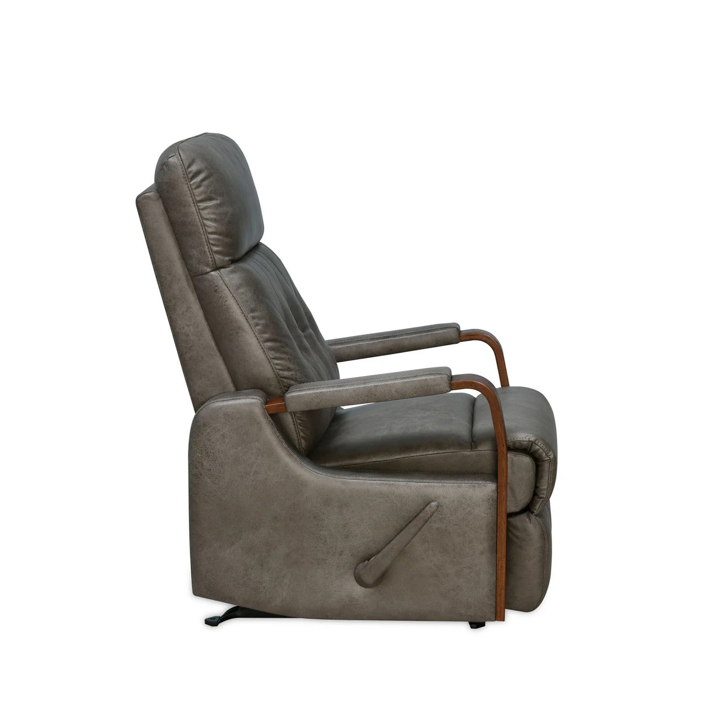 Wood bridge 1 Seater Fabric Rocker Recliner-Grey