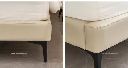 IN-Cream style technical leather soft bed