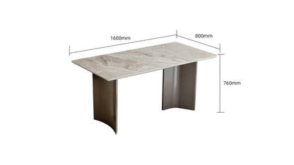 IN-Italian Minimalist Slate Dining Set 6 Seater