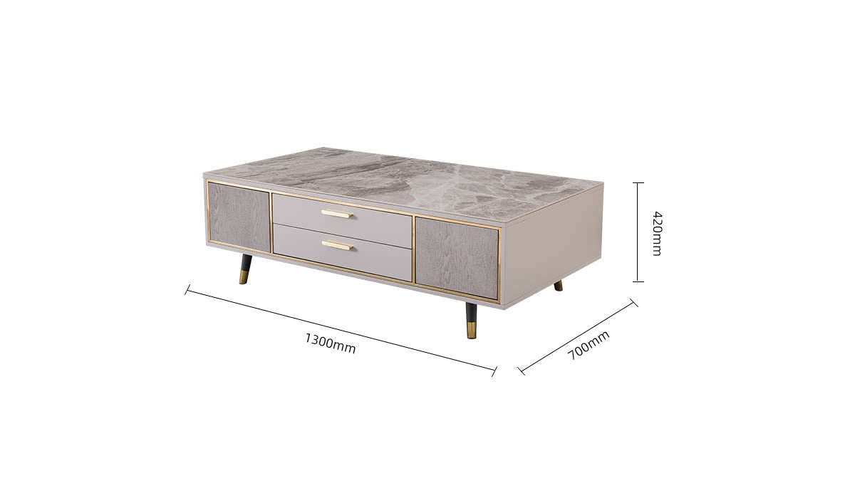 IN-Italian light luxury slate coffee table