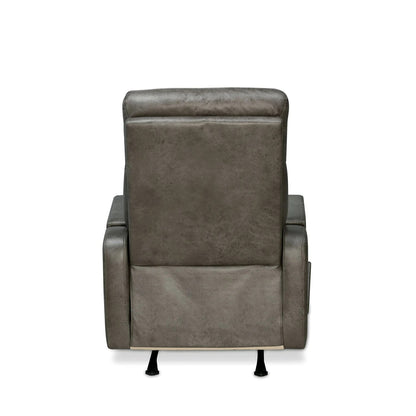 Wood bridge 1 Seater Fabric Rocker Recliner-Grey