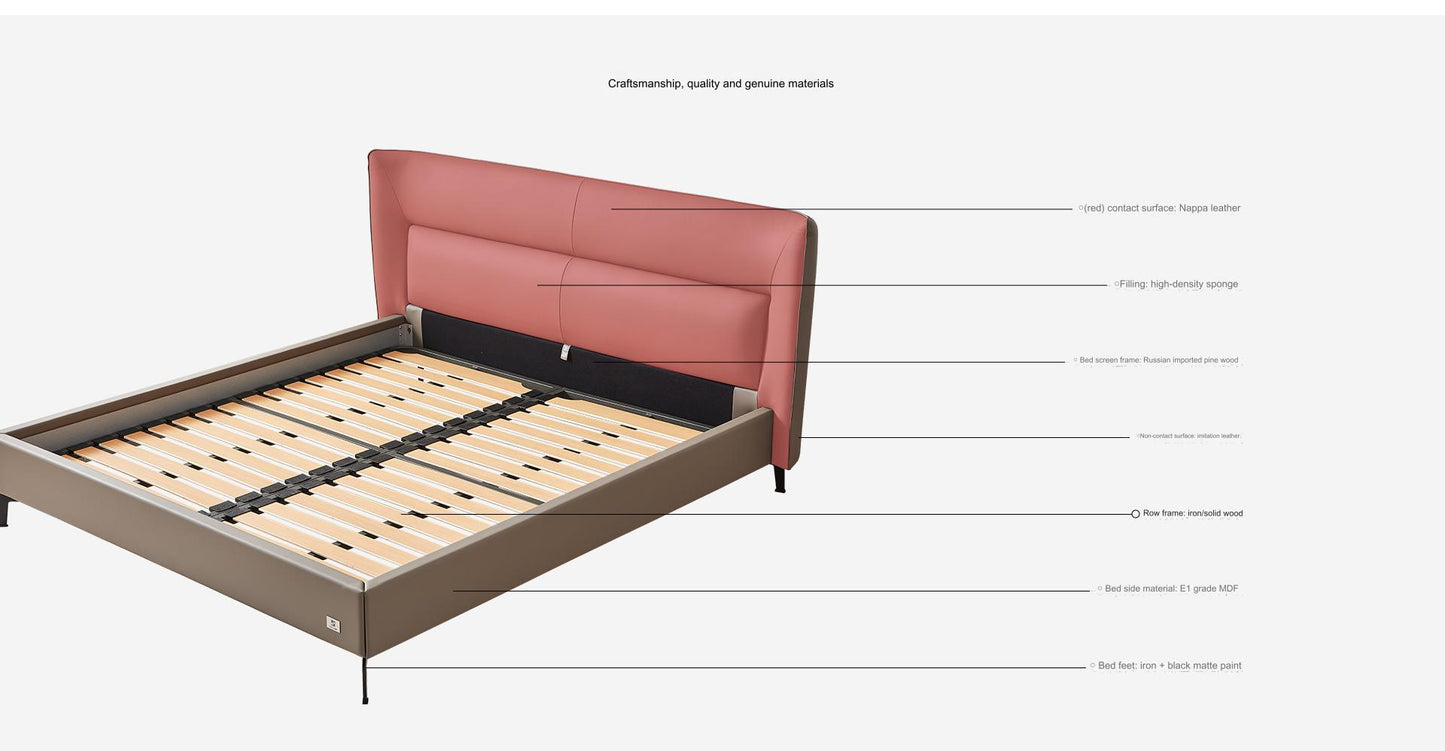 IN-Italian minimalist leather soft bed