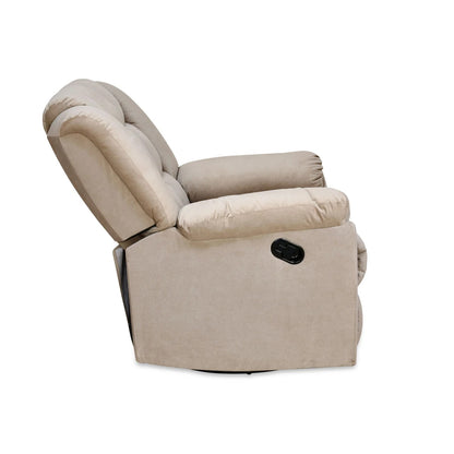 Vivo 1 Seater Fabric Manual Rocker & Swivel Recliner-Beige