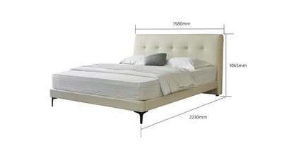 IN-Cream style technical leather soft bed