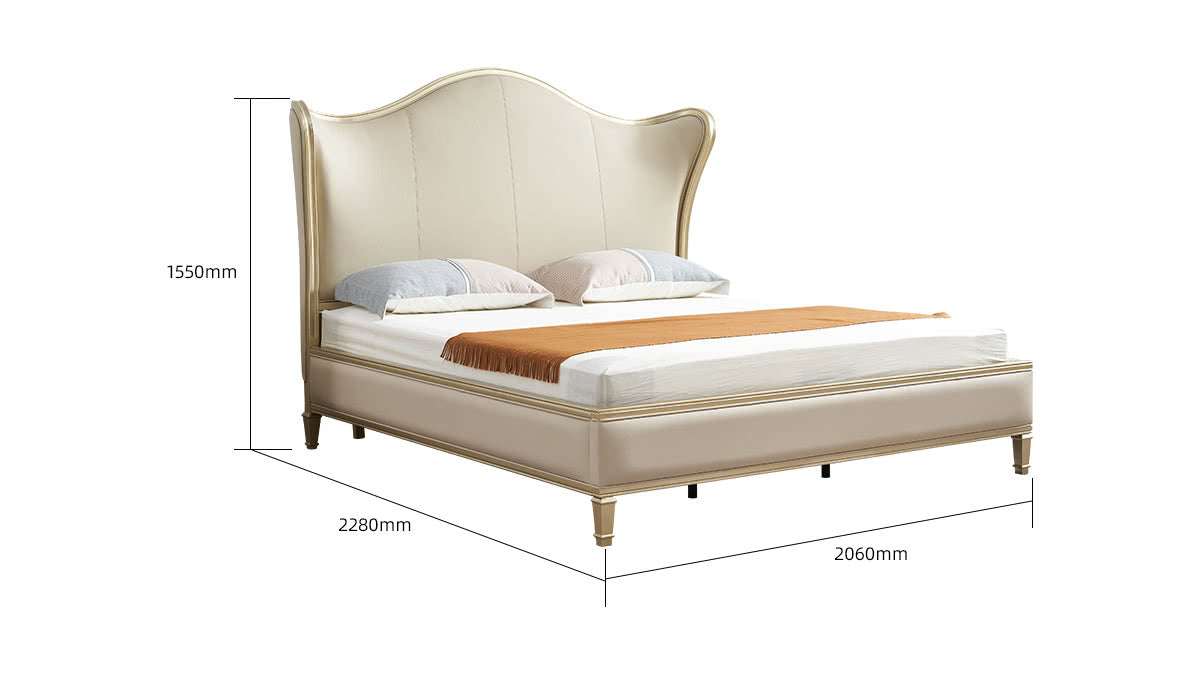 IN-Padua-European style light luxury leather soft bed