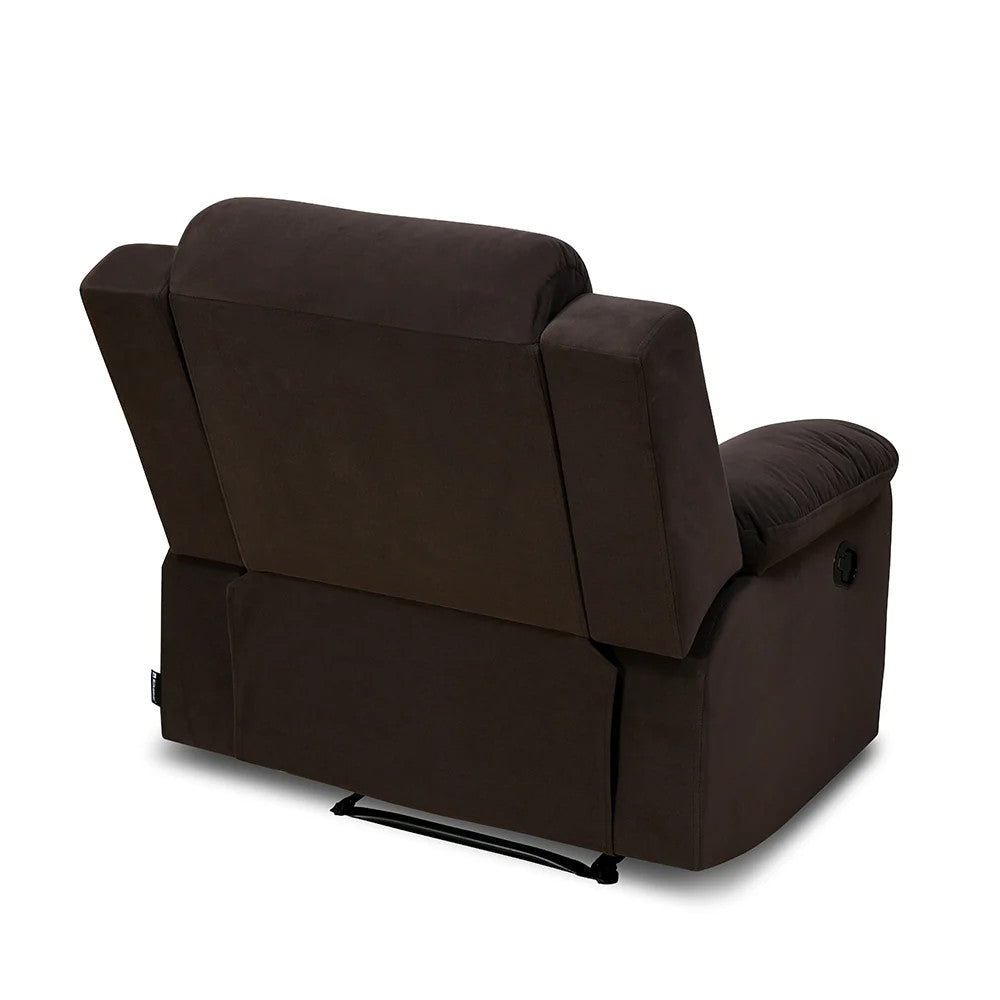 Luxor 1 Seater Sofa with 1 Manual Recliner-Coffee Brown