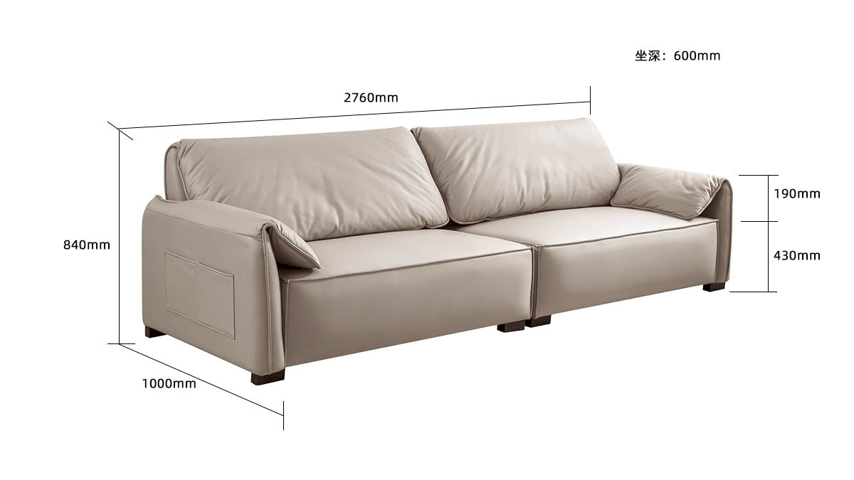 In-Elephant ear technology fabric sofa 2 seater