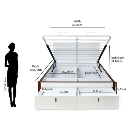 Capsule Premier Bed with Full Hydraulic Storage King-White