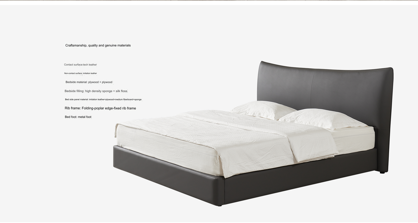 IN-Modern minimalist technology leather soft bed