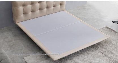 IN-Modern leather soft bed off white