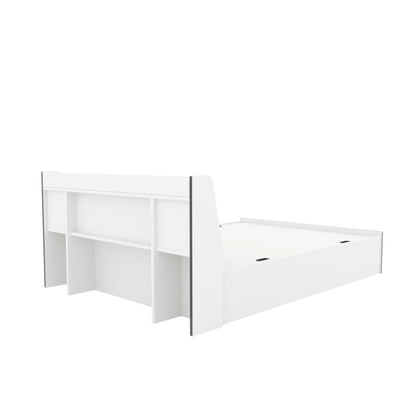 Marbito Queen Bed With Headboard & Box Storage-White