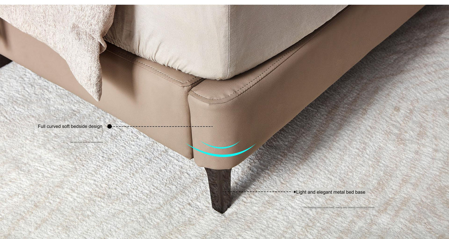 IN-Yunshan-Italian minimalist leather soft bed