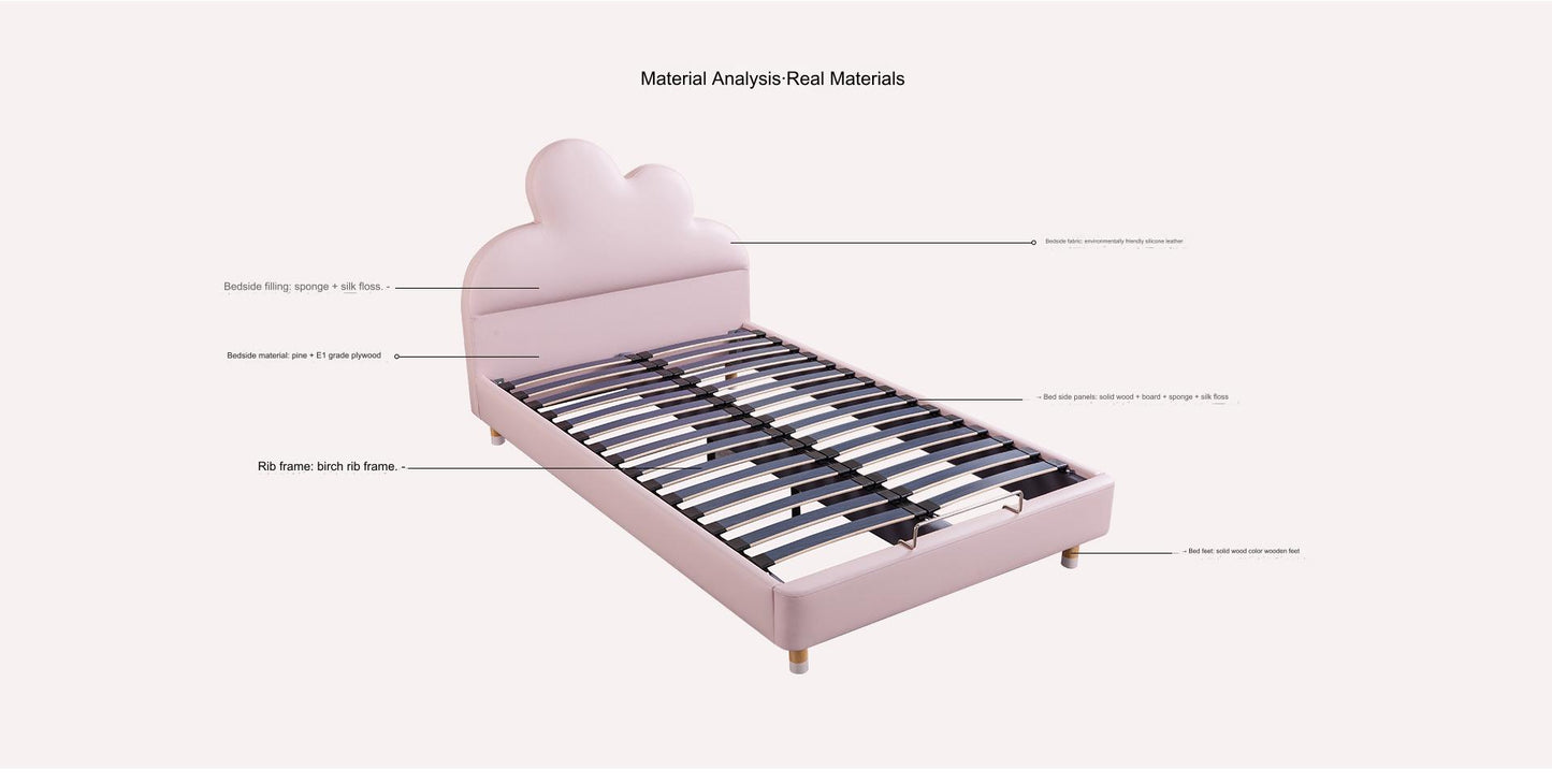 IN-Marshmallow modern simple children's leather bed