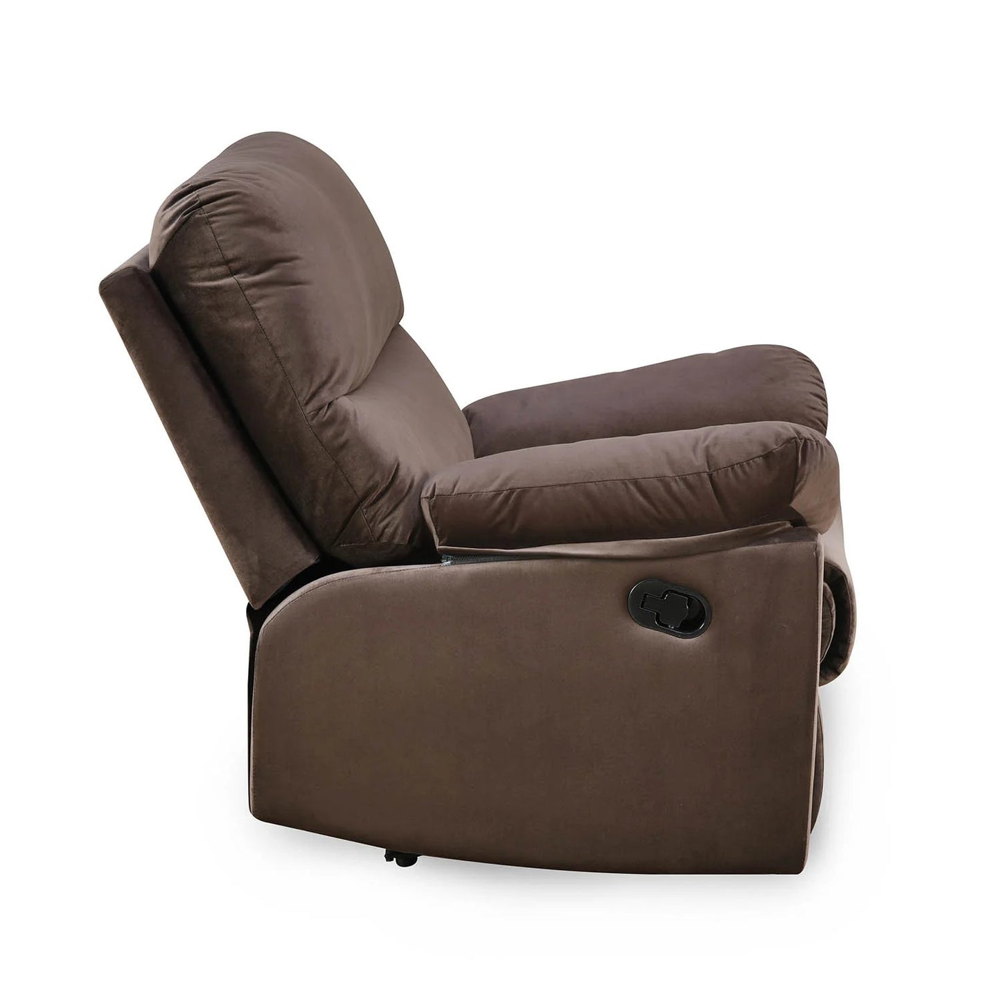 Rayford 1 Seater Fabric Manual Recliner-Brown