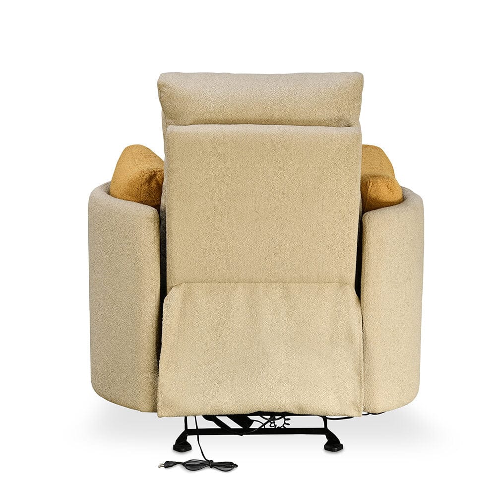 Cherish 1 Seater Electric Rocker Recliner with Cushions-Sand Beige