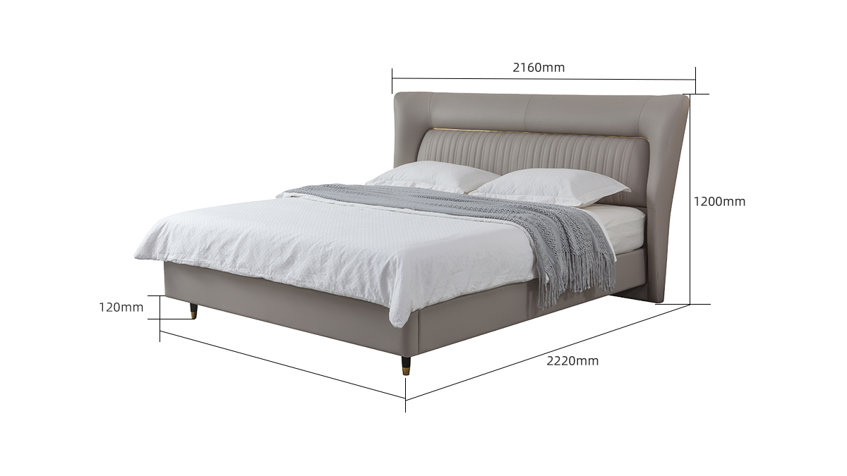 IN-Randers-light luxury leather soft bed