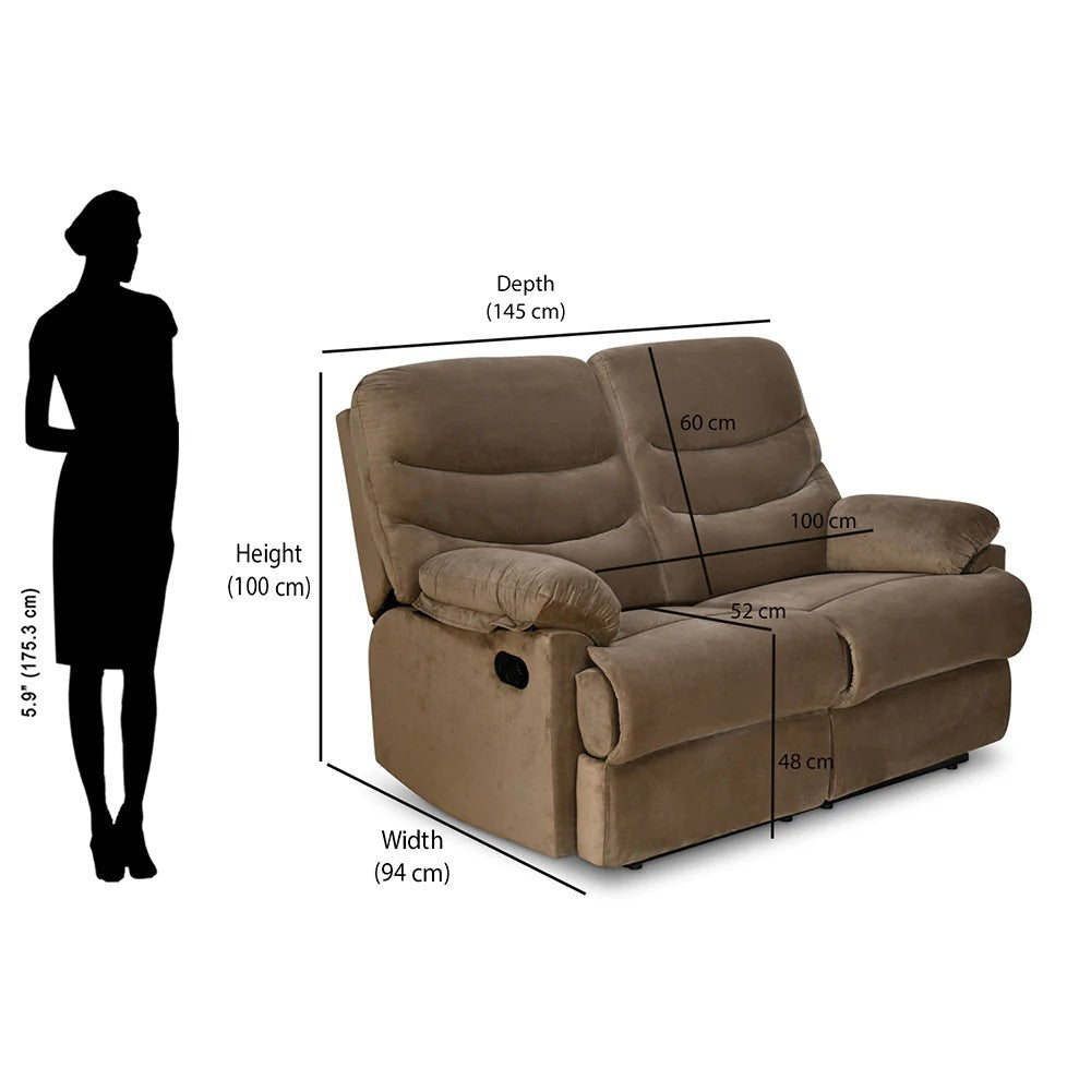 Skelton 2 Seater Recliner-Brown