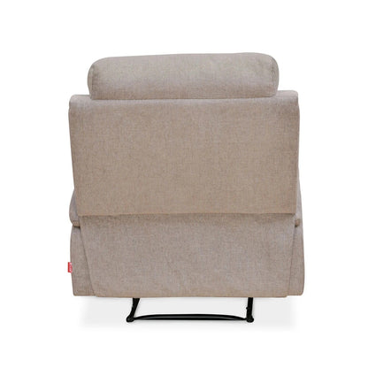 Comfy 1 Seater Fabric Manual Recliner with Cup Holder-Beige